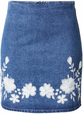 VILA Sukňa 'VIBROIDY'  modrá denim / biela