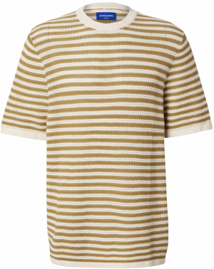 JACK & JONES Sveter 'JORALMERIA'  krémová / olivová