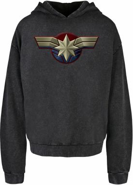 ABSOLUTE CULT Mikina 'Captain Marvel'  modrá / zlatá / červená / čierna