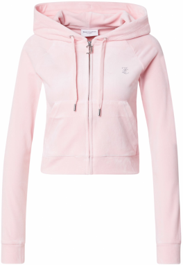 Juicy Couture Tepláková bunda 'Madison'  ružová / strieborná