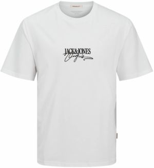 JACK & JONES Tričko 'JORAlmeria'  čierna / biela