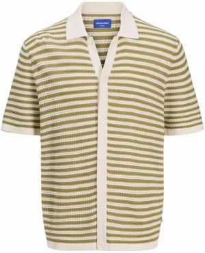 JACK & JONES Kardigán 'JORAlmeria'  krémová / olivová