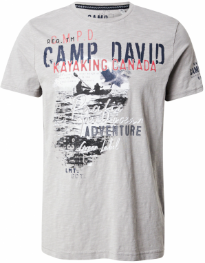 CAMP DAVID Tričko  tmavomodrá / sivá / červená / biela