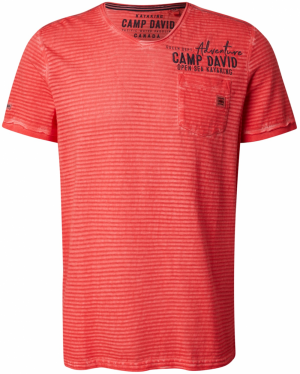 CAMP DAVID Tričko  červená / tmavočervená / čierna