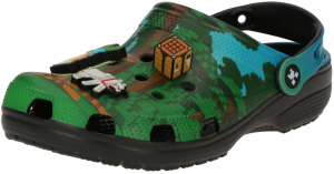 Crocs Otvorená obuv 'Minecraft'  svetlomodrá / hnedá / zelená / šedobiela