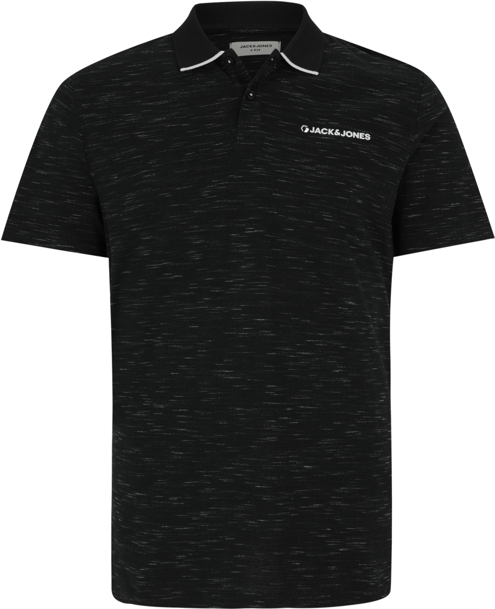 Jack & Jones Plus Tričko 'JCOLOGAN'  čierna / biela