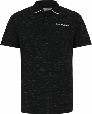 Jack & Jones Plus Tričko 'JCOLOGAN'  čierna / biela