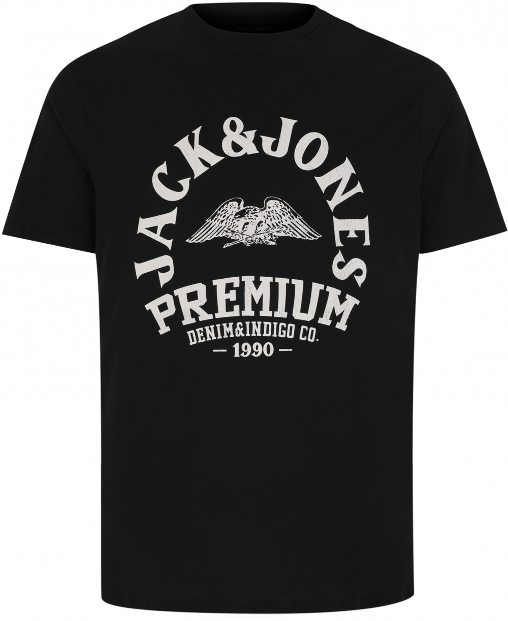 Jack & Jones Plus Tričko 'JPRBLUROBAR'  čierna / biela
