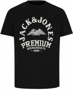 Jack & Jones Plus Tričko 'JPRBLUROBAR'  čierna / biela