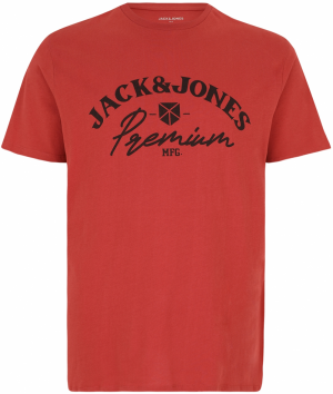 Jack & Jones Plus Tričko 'JPRBLUROBAR'  hrdzavo červená / čierna