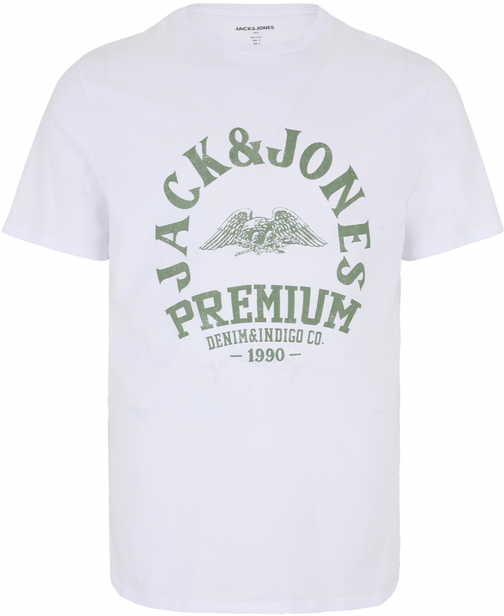 Jack & Jones Plus Tričko 'JPRBLUROBAR'  trstinová / biela