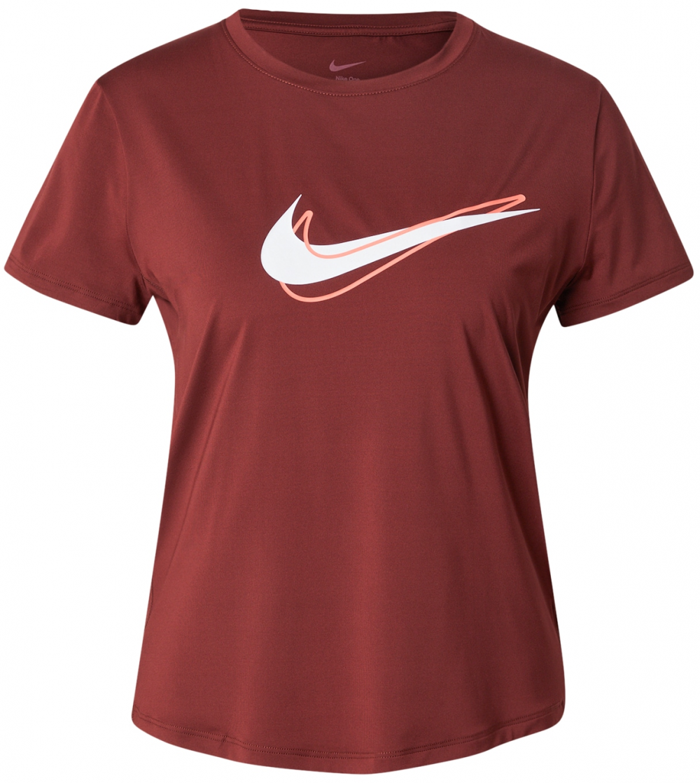 NIKE Funkčné tričko 'ONE SWSH'  oranžová / tmavočervená / biela