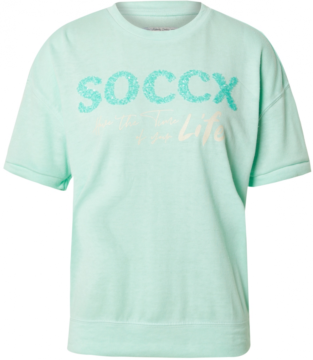 Soccx Mikina  béžová / tyrkysová / mätová