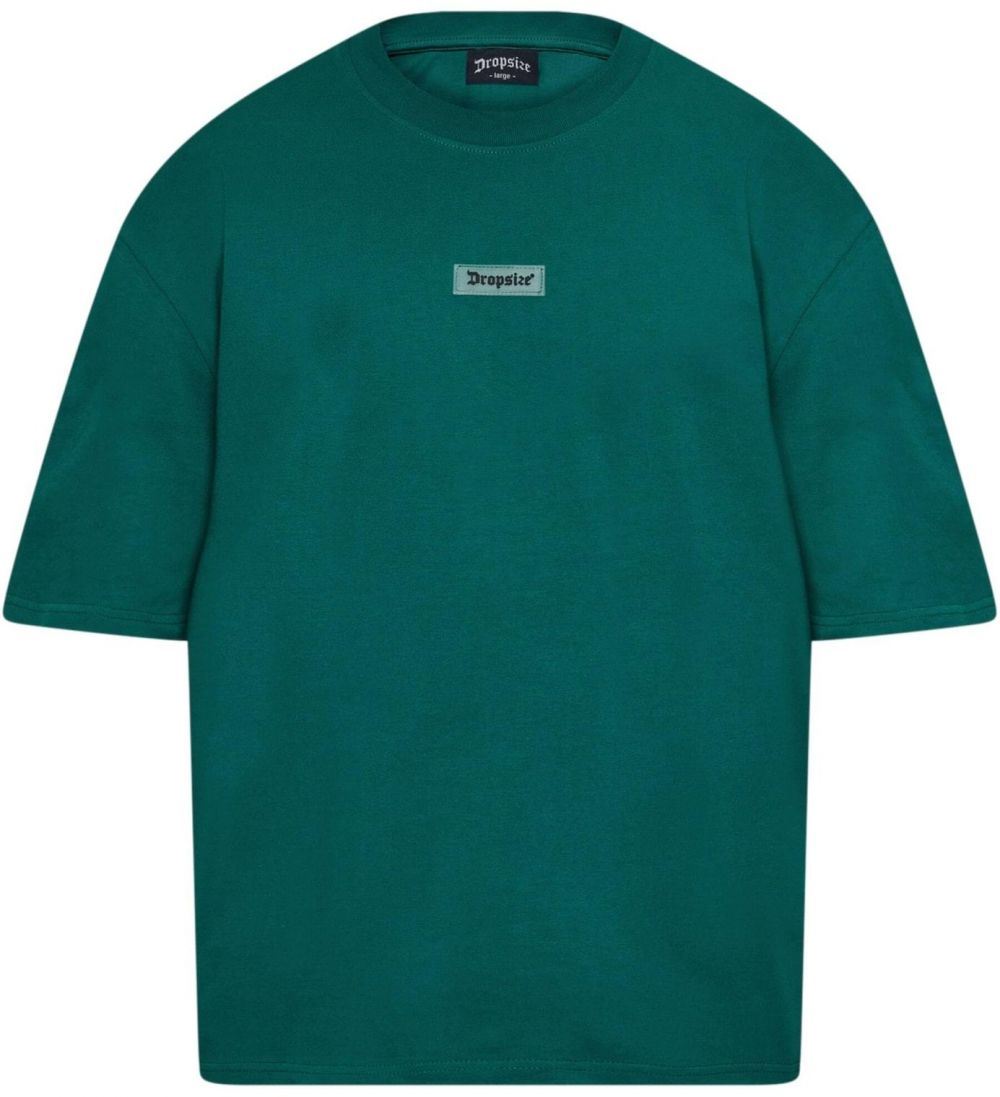 Dropsize Tričko  pastelovo zelená / tmavozelená / čierna