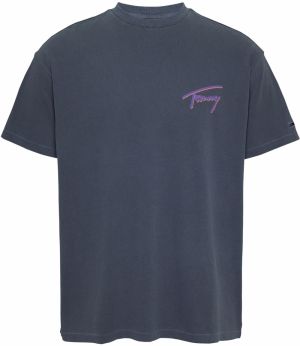 Tommy Jeans Tričko  námornícka modrá / černicová / melónová