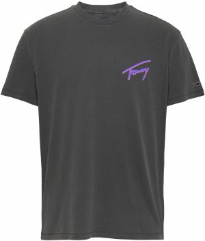 Tommy Jeans Tričko  indigo / marhuľová / čierna