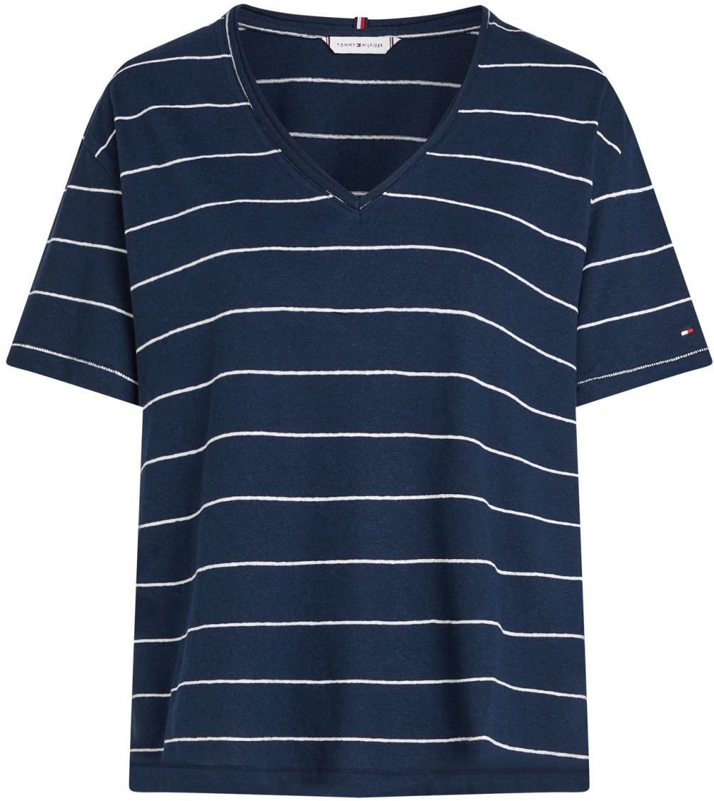 TOMMY HILFIGER Tričko  námornícka modrá / biela