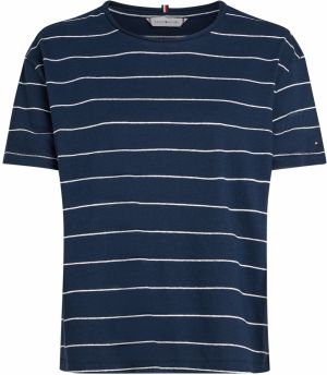 TOMMY HILFIGER Tričko  tmavomodrá / biela