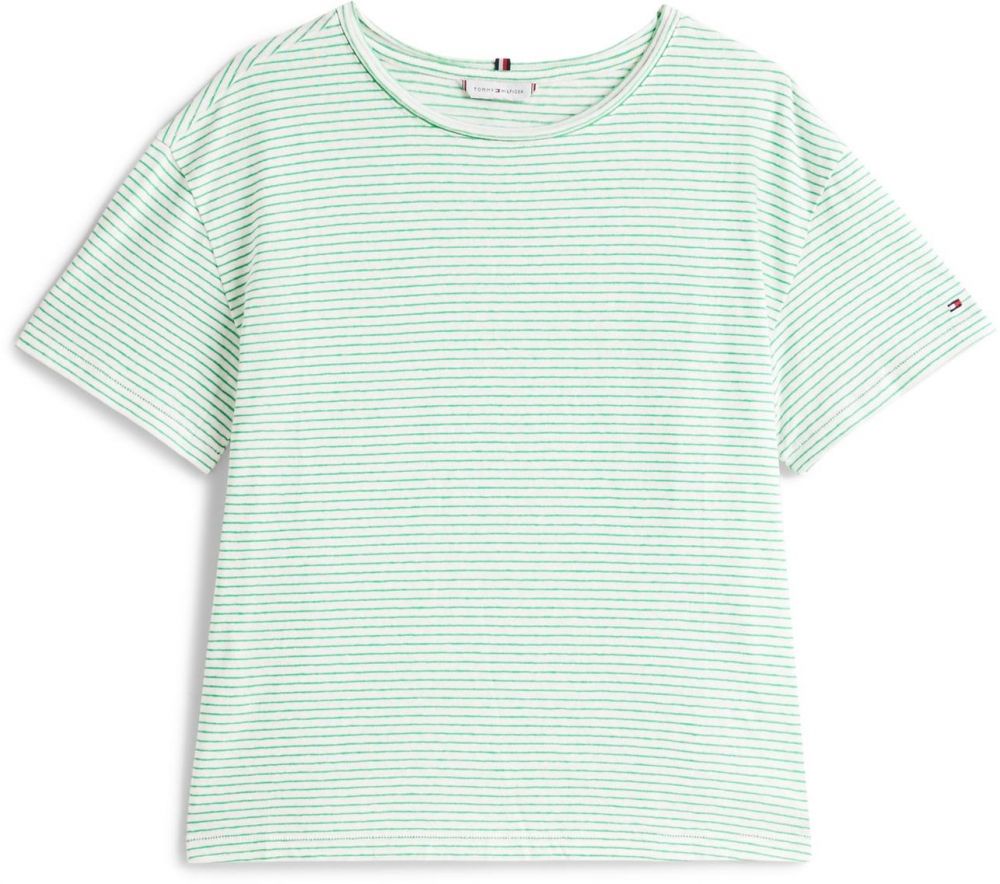 TOMMY HILFIGER Tričko  svetlozelená / biela