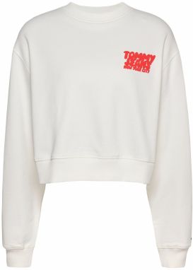 Tommy Jeans Mikina  červená / biela