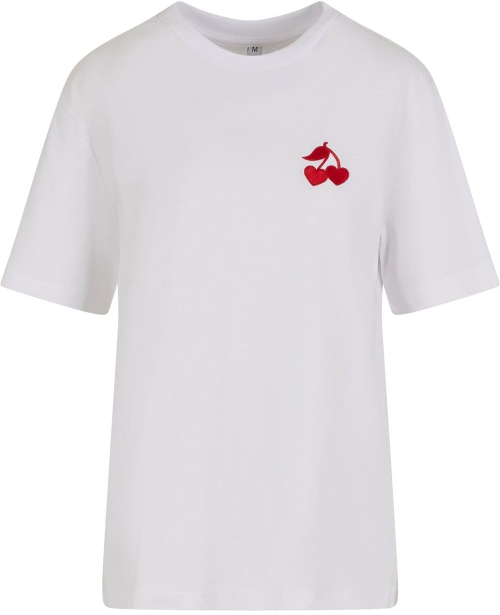 Mister Tee Tričko 'Heart Cherries'  tmavočervená / biela