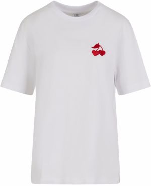 Mister Tee Tričko 'Heart Cherries'  tmavočervená / biela