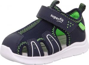 SUPERFIT Otvorená obuv 'Wave'  kobaltovomodrá / svetlozelená / biela