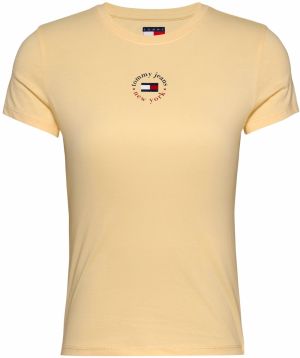 Tommy Jeans Tričko 'ESSENTIAL'  námornícka modrá / svetložltá / rubínová / biela