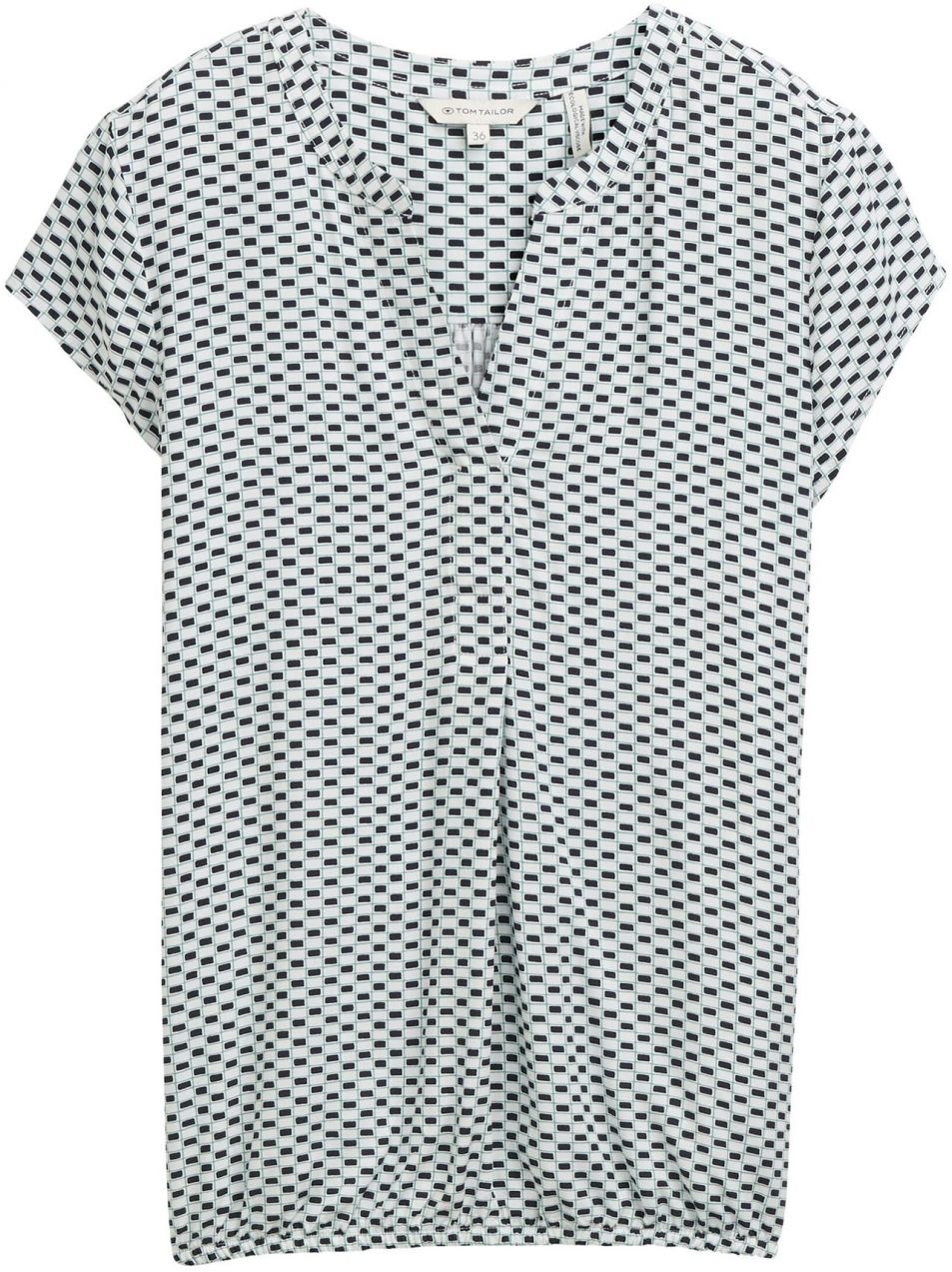 TOM TAILOR Blúzka  tmavomodrá / nefritová / čierna / biela