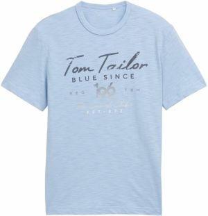 TOM TAILOR Tričko  tmavomodrá / svetlomodrá / svetlosivá