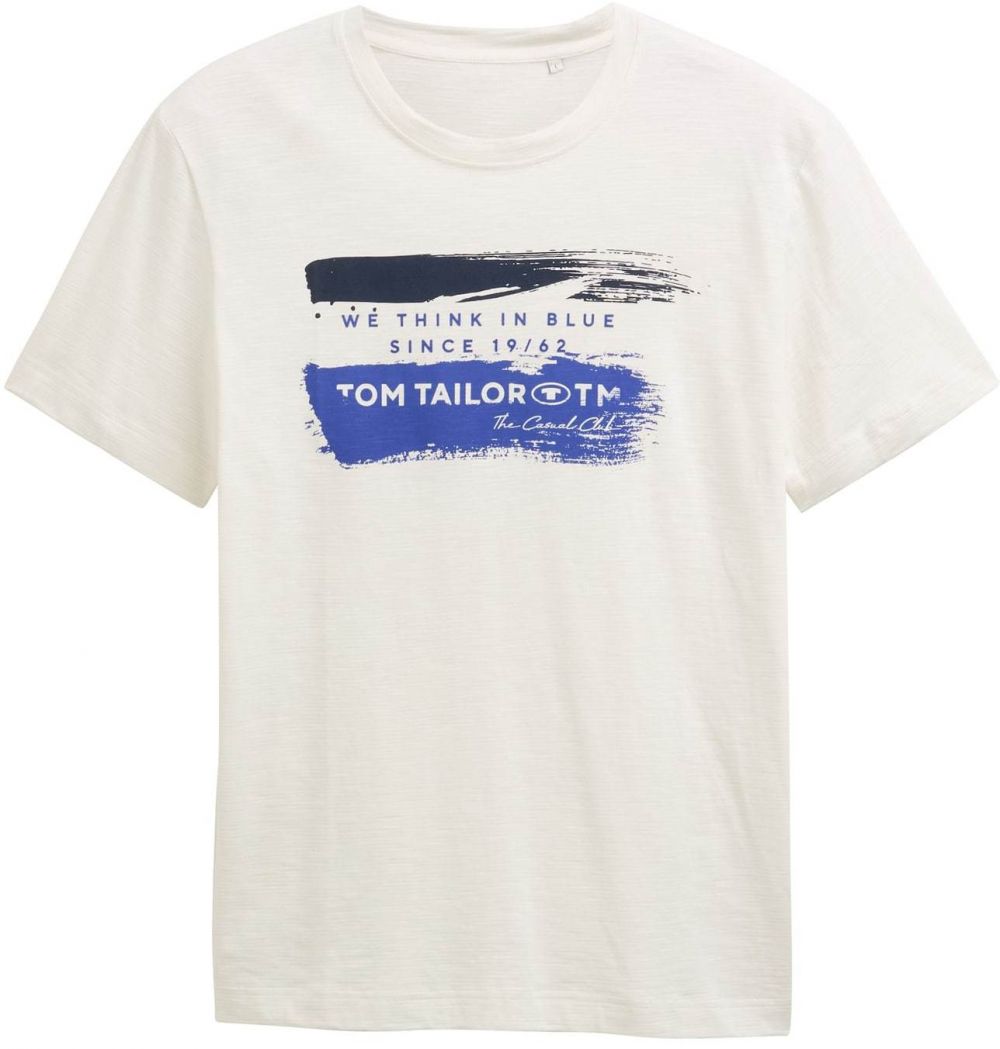 TOM TAILOR Tričko  námornícka modrá / kráľovská modrá / biela