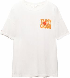 Pull&Bear Tričko 'PACIFIC CITRUS'  enciánová / oranžová / homárová / biela