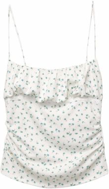 Pull&Bear Top  nebesky modrá / olivová / biela