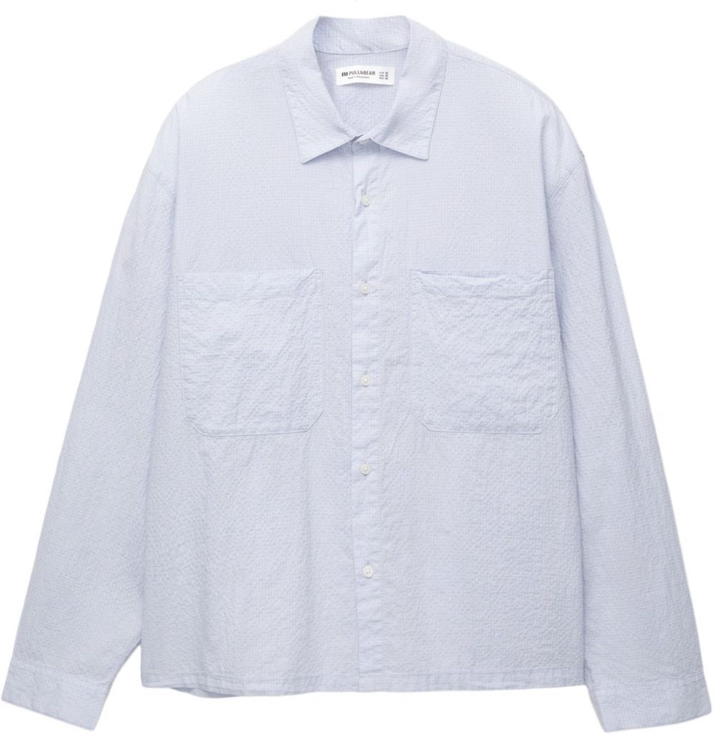 Pull&Bear Košeľa  indigo / biela
