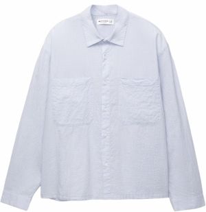 Pull&Bear Košeľa  indigo / biela