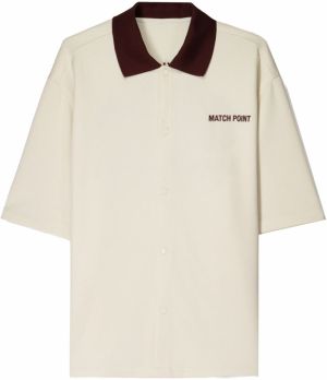 Bershka Košeľa  vínovo červená / šedobiela
