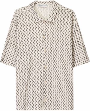Bershka Košeľa  nebielená / čierna