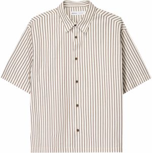 Bershka Košeľa  hnedá / biela