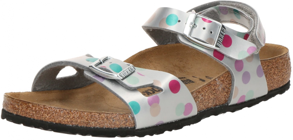 BIRKENSTOCK Otvorená obuv 'Rio'  nefritová / fuksia / strieborná