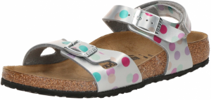 BIRKENSTOCK Otvorená obuv 'Rio'  nefritová / fuksia / strieborná