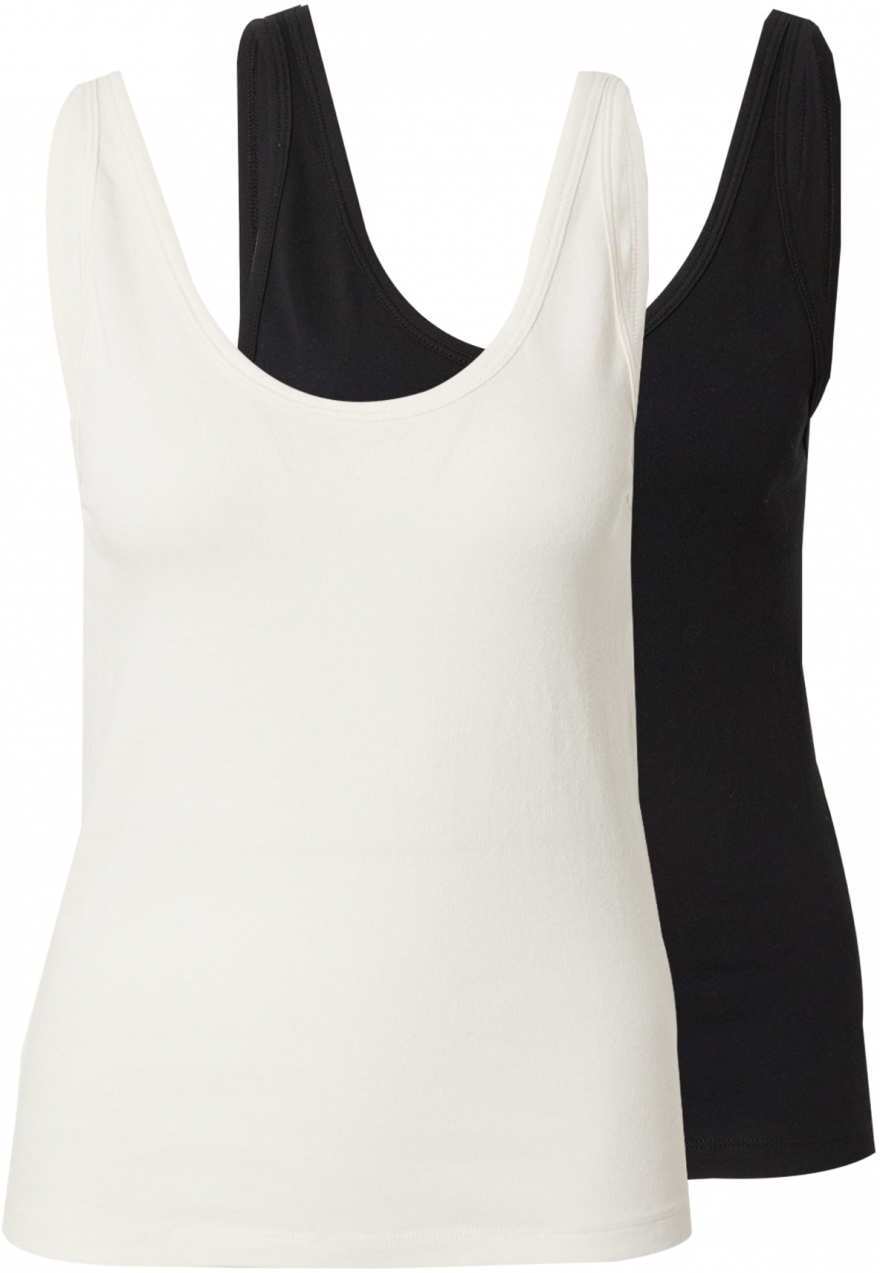 WEEKDAY Top 'Piper'  čierna / biela