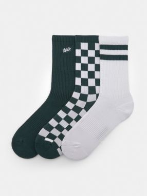 Pull&Bear Ponožky  tmavozelená / biela