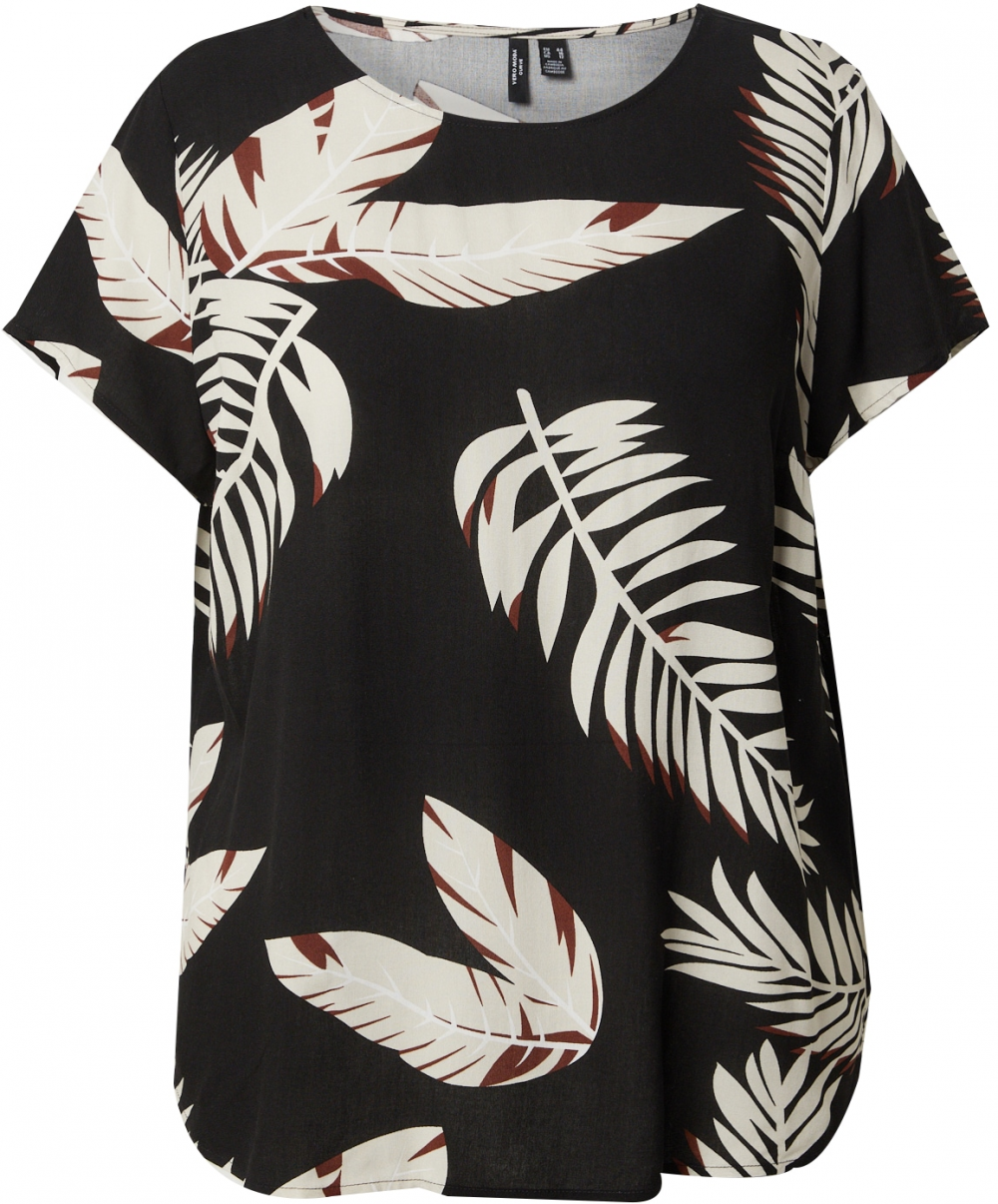 Vero Moda Curve Blúzka 'VMCEASY JOY'  nebielená / gaštanová / čierna