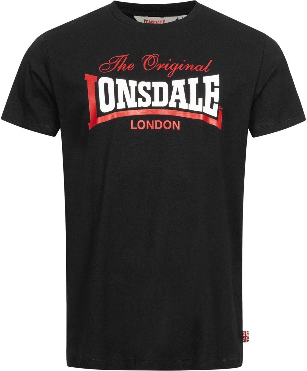 LONSDALE Tričko 'Aldingham'  červená / čierna / biela