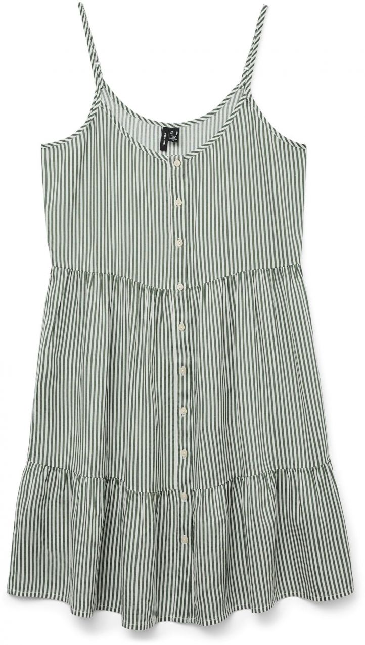 VERO MODA Šaty 'VMBumpy'  tmavozelená / biela