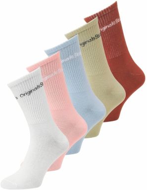 JACK & JONES Ponožky  svetlomodrá / hrdzavohnedá / kaki / ružová / biela