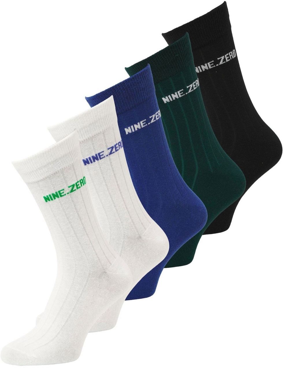 JACK & JONES Ponožky  kráľovská modrá / tmavozelená / čierna / biela