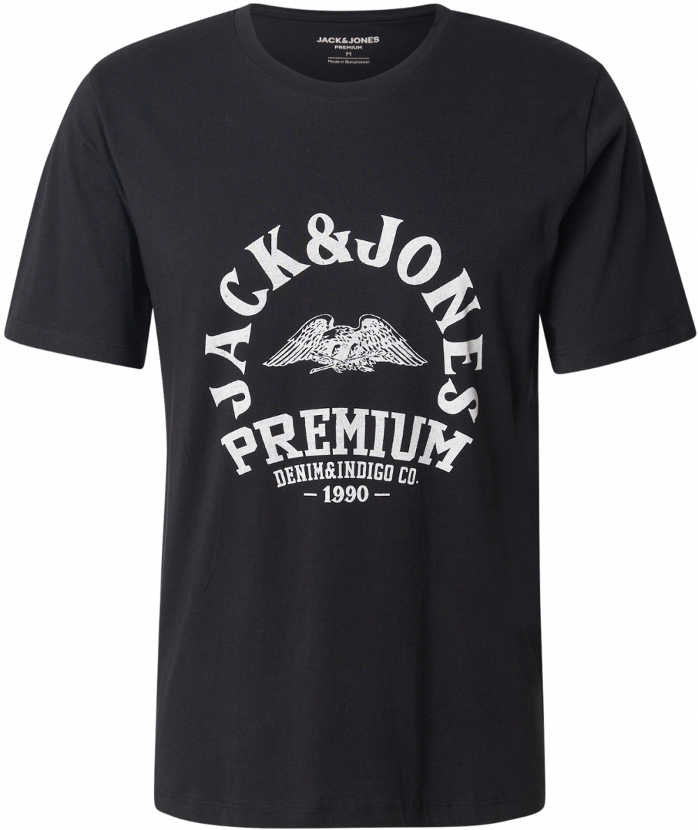 Jack & Jones Premium Tričko 'JPRBLUROBAR'  čierna / biela