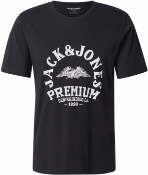 Jack & Jones Premium Tričko 'JPRBLUROBAR'  čierna / biela