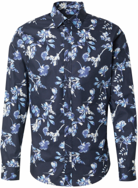 Jack & Jones Premium Košeľa 'JPRBLAMonaco'  indigo / tmavomodrá / svetlomodrá / biela